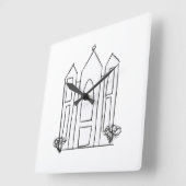 LDS Salt Lake City Tempel Quadratische Wanduhr (Winkel)