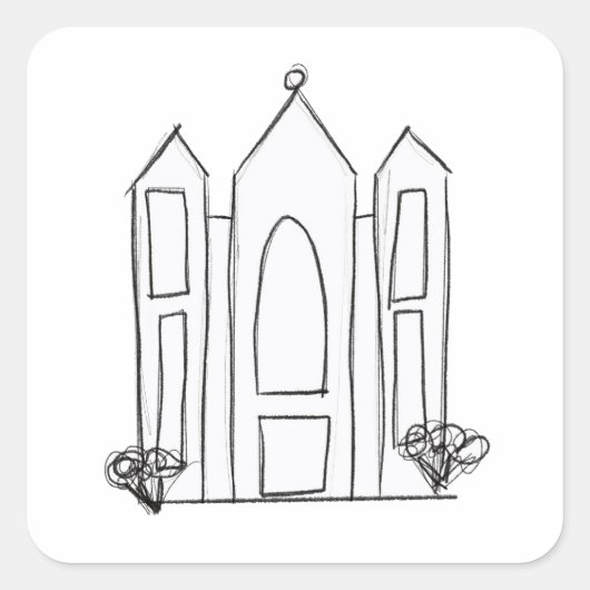 LDS Salt Lake City Tempel Quadratischer Aufkleber (Vorderseite)