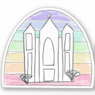 LDS Salt Lake City Tempel Regenbogen Sonnenunterga Aufkleber