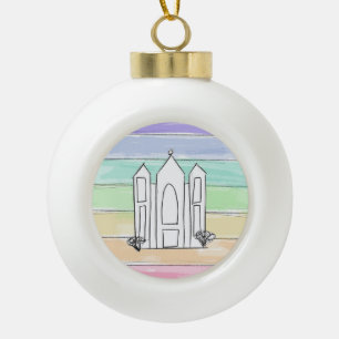 LDS Salt Lake City Tempel Regenbogen Sonnenunterga Keramik Kugel-Ornament