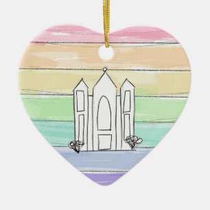 LDS Salt Lake City Tempel Regenbogen Sonnenunterga Keramik Ornament