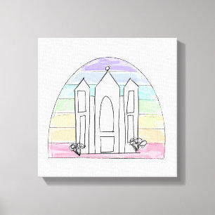 LDS Salt Lake City Tempel Regenbogen Sonnenunterga Leinwanddruck