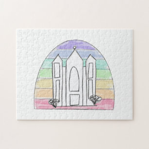 LDS Salt Lake City Tempel Regenbogen Sonnenunterga Puzzle