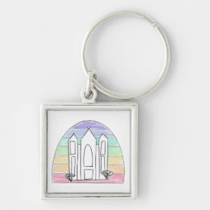 LDS Salt Lake City Tempel Regenbogen Sonnenunterga Schlüsselanhänger