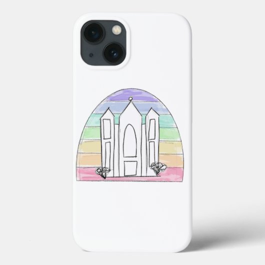 LDS Salt Lake City Tempel Regenbogenmormon Case-Mate iPhone Hülle (Rückseite)