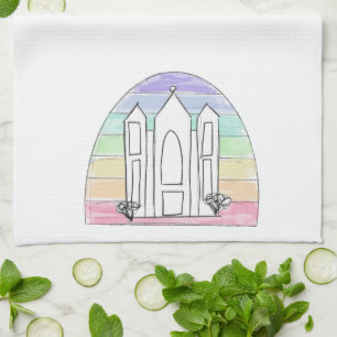LDS Salt Lake City Tempel Regenbogenmormon Geschirrtuch