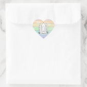 LDS Salt Lake City Tempel Regenbogenmormon Herz-Aufkleber (Tasche)