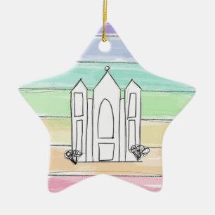 LDS Salt Lake City Tempel Regenbogenmormon Keramik Ornament