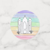 LDS Salt Lake City Tempel Regenbogenmormon Konfetti (Klein Vorderseite)