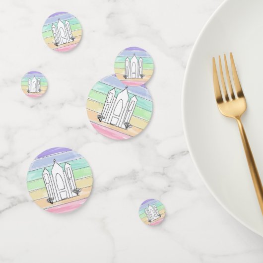 LDS Salt Lake City Tempel Regenbogenmormon Konfetti (Gruppe)