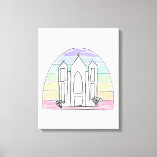 LDS Salt Lake City Tempel Regenbogenmormon Leinwanddruck
