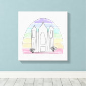 LDS Salt Lake City Tempel Regenbogenmormon Leinwanddruck (Insitu (Holzboden))