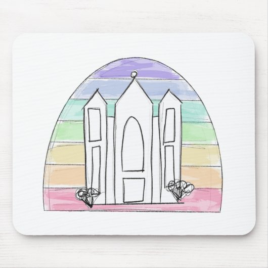 LDS Salt Lake City Tempel Regenbogenmormon Mousepad (Vorne)