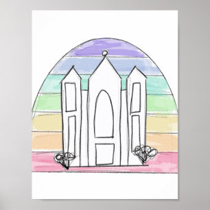 LDS Salt Lake City Tempel Regenbogenmormon Poster