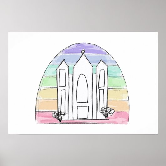 LDS Salt Lake City Tempel Regenbogenmormon Poster (Vorne)