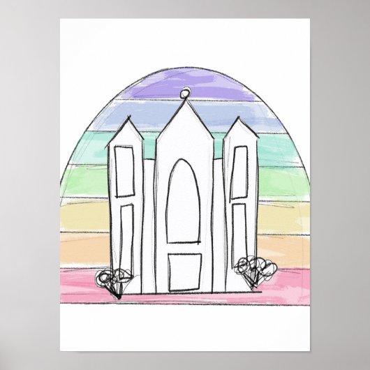LDS Salt Lake City Tempel Regenbogenmormon Poster (Vorne)