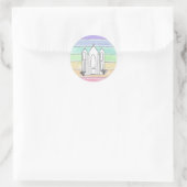LDS Salt Lake City Tempel Regenbogenmormon Runder Aufkleber (Tasche)