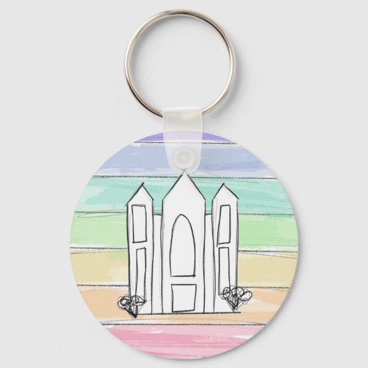 LDS Salt Lake City Tempel Regenbogenmormon Schlüsselanhänger (Vorderseite)