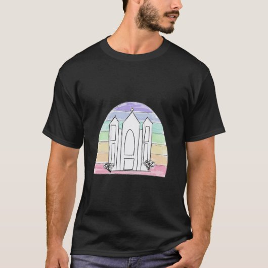 LDS Salt Lake City Tempel Regenbogenmormon T-Shirt (Vorderseite)