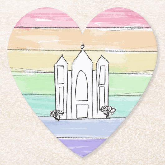 LDS Salt Lake City Tempel Regenbogenmormon Untersetzer (Vorderseite)