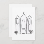 LDS Salt Lake City Tempel RSVP Karte (Vorne/Hinten)