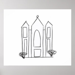 LDS Salt Lake City Temple einfache moderne Mormon  Poster