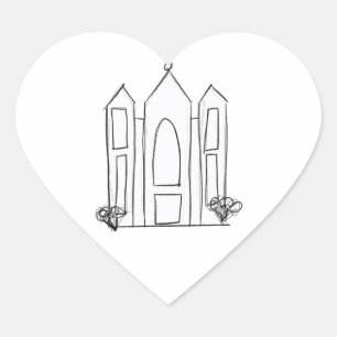 LDS Salt Lake City Temple einfaches modernes Mormo Herz-Aufkleber