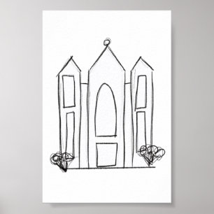 LDS Salt Lake City Temple einfaches modernes Mormo Poster