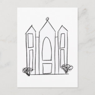 LDS Salt Lake City Temple einfaches modernes Mormo Postkarte