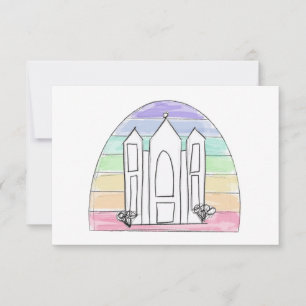 LDS Salt Lake City Temple Regenbogen Sonnenunterga Dankeskarte