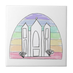 LDS Salt Lake City Temple Regenbogen Sonnenunterga Fliese