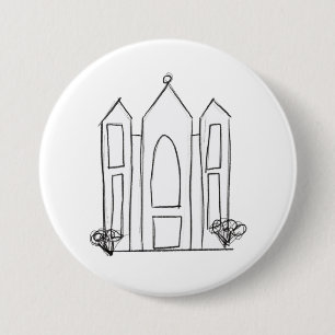 LDS Salt Lake City Temple simple modern mormon Button