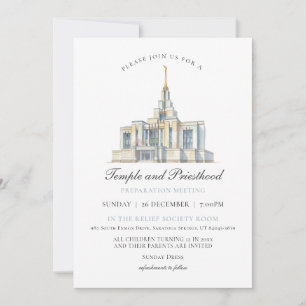LDS Saratoga Springs Tempel Priestertumsvorbereitu Einladung