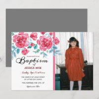 LDS Taufe Girl Watercolor Rose Blumenstrauß