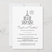 LDS-Tempel und Vorschau-Einladung und Programm (Vorderseite)