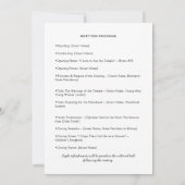 LDS-Tempel und Vorschau-Einladung und Programm (Rückseite)