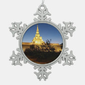 LDS Tempel-Verzierung Schneeflocken Zinn-Ornament (Vorderseite)