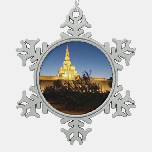LDS Tempel-Verzierung Schneeflocken Zinn-Ornament (Vorderseite)
