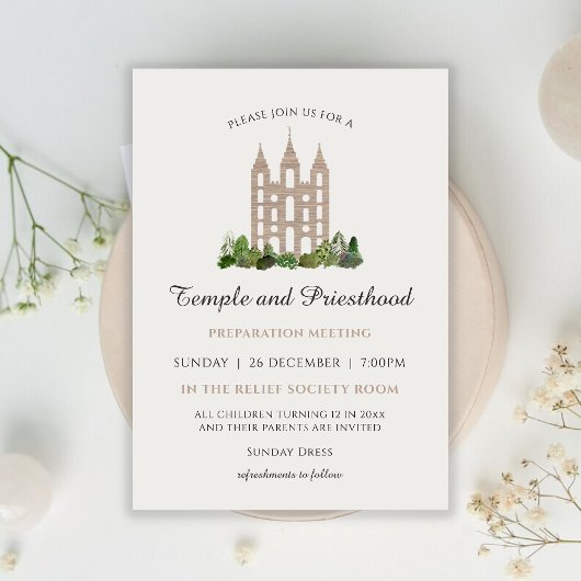 LDS Temple Priesthoth Vorbereitungstreffen Einladung