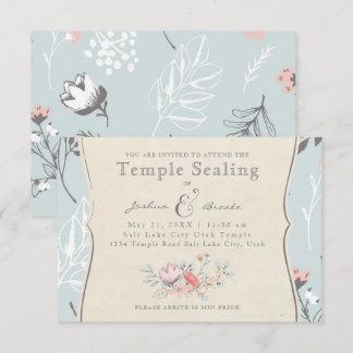 LDS TEMPLE SEALINGKARTE | Vintage Liebe des Fahrra Einladung