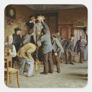 Le Bain de Pieds Inattendu, 1895 Quadratischer Aufkleber