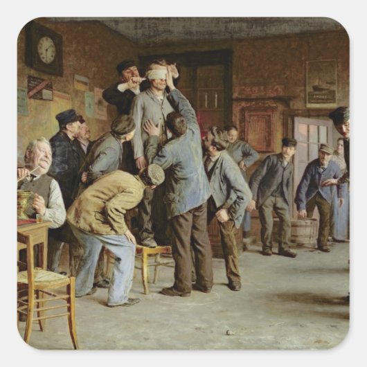 Le Bain de Pieds Inattendu, 1895 Quadratischer Aufkleber (Vorderseite)