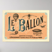 Le Ballon 1883 Luftfahrtzeitschrift und Poster (Vorne)