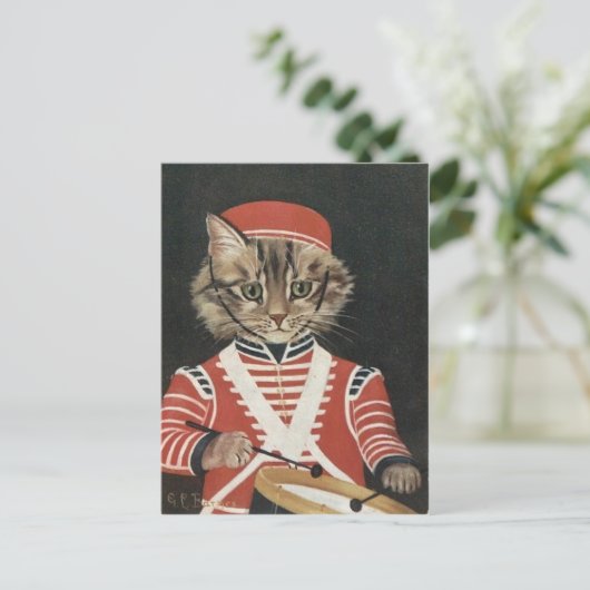 Le batteur Chat Postkarte (Stehend Vorderseite)
