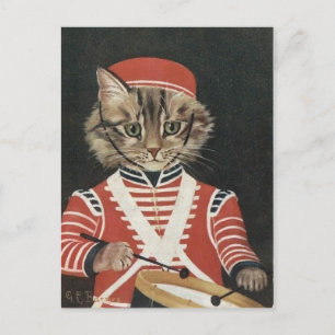 Le batteur Chat Postkarte