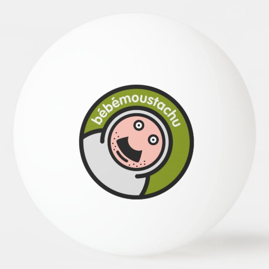 le Bébé moustatchu - Pingpong Tischtennisball (Vorderseite)