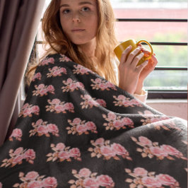 Le Boudoir Noire Pink Peach Black Fleecedecke