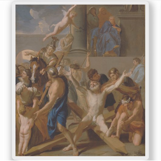 Le Brun - Das Martyrium von Saint Andrew Aufkleber (Vorderseite)