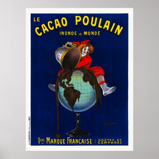Le Cacao Poulain France Vintage Poster 1911 (Vorne)