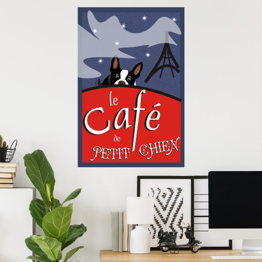 Le Cafe de Petit Chien, Paris (Nackt) Poster (Heimbüro)